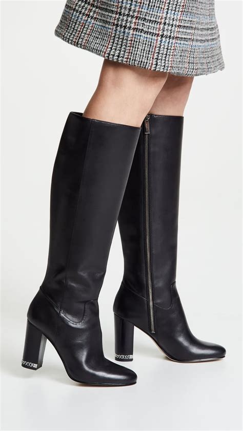 michael kors walker leather boot black|Michael Kors boots high heel.